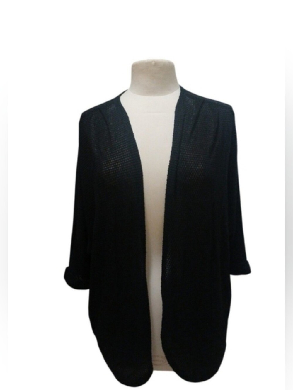 Open-Knit Open-Front Cardigan
